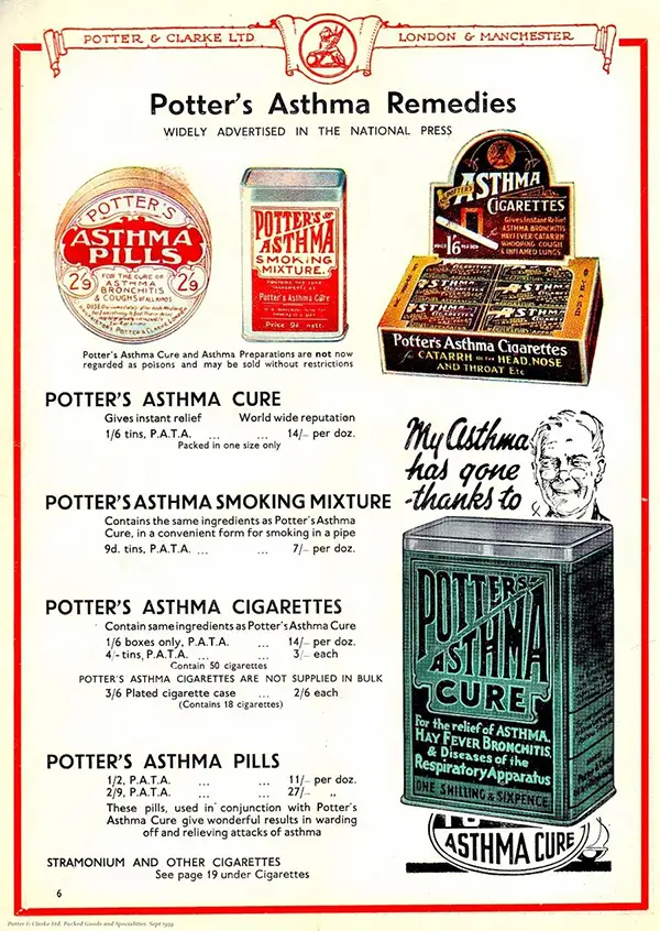 Potter's Asthma Remedies.