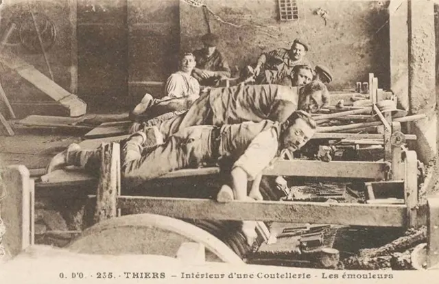 Yellow Bellies Knife Grinders of France Old Photos