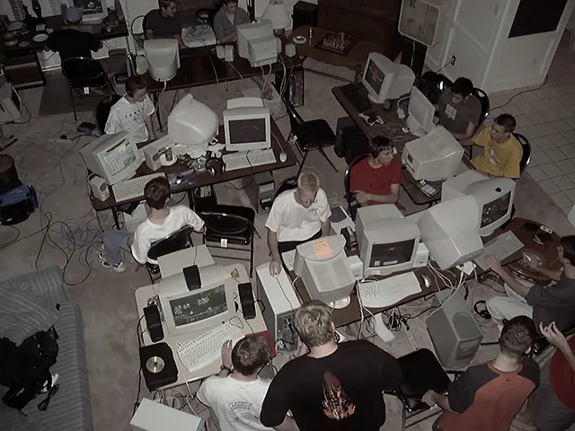 LAN parties 2000s old photos