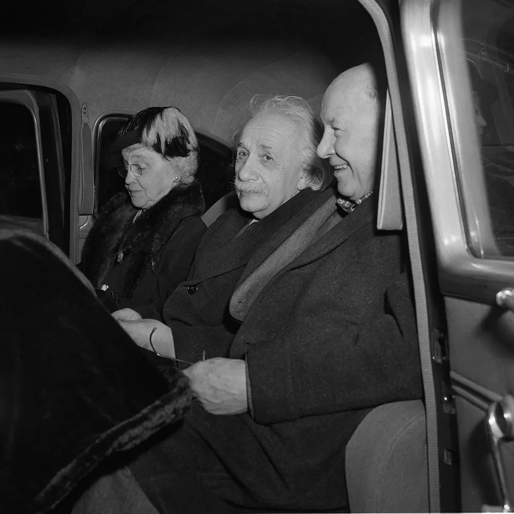 Einstein sticking his tongue out, 1951