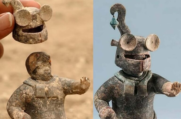 El Peru Figurines: Stunning Ceramic Maya Figurines with Removable Helmet From 600 AD