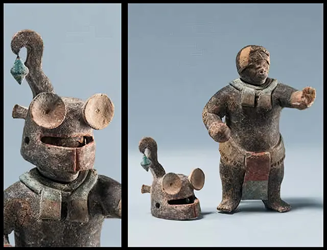  Maya Figurines with Removable Helmet