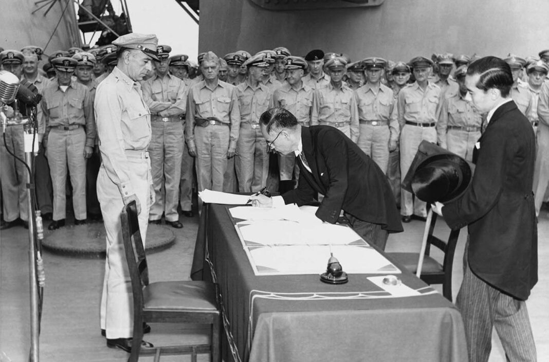 Historical Photos from the Japanese Surrender Ceremony, 1945