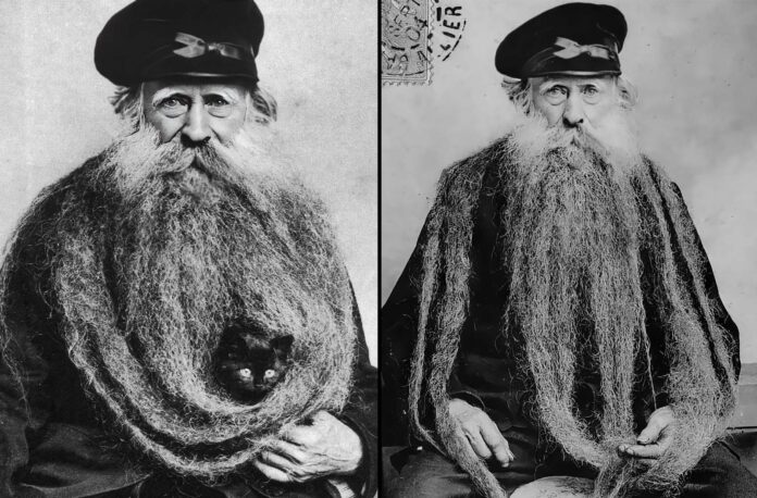 Louis Coulon's Unique Portraits: Known for His 11-foot Beard, Which