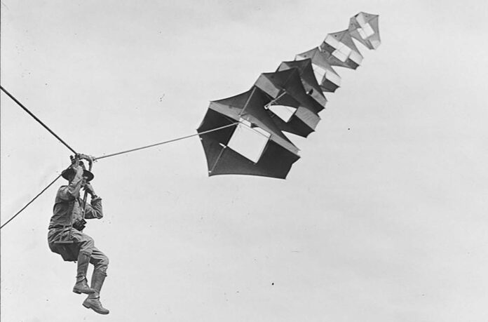 Photos of Man-Lifting Kites that Were Used for Aerial Reconnaissance, Photos of Man-Lifting Kites that Were Used for Aerial Reconnaissance, 1900-1920