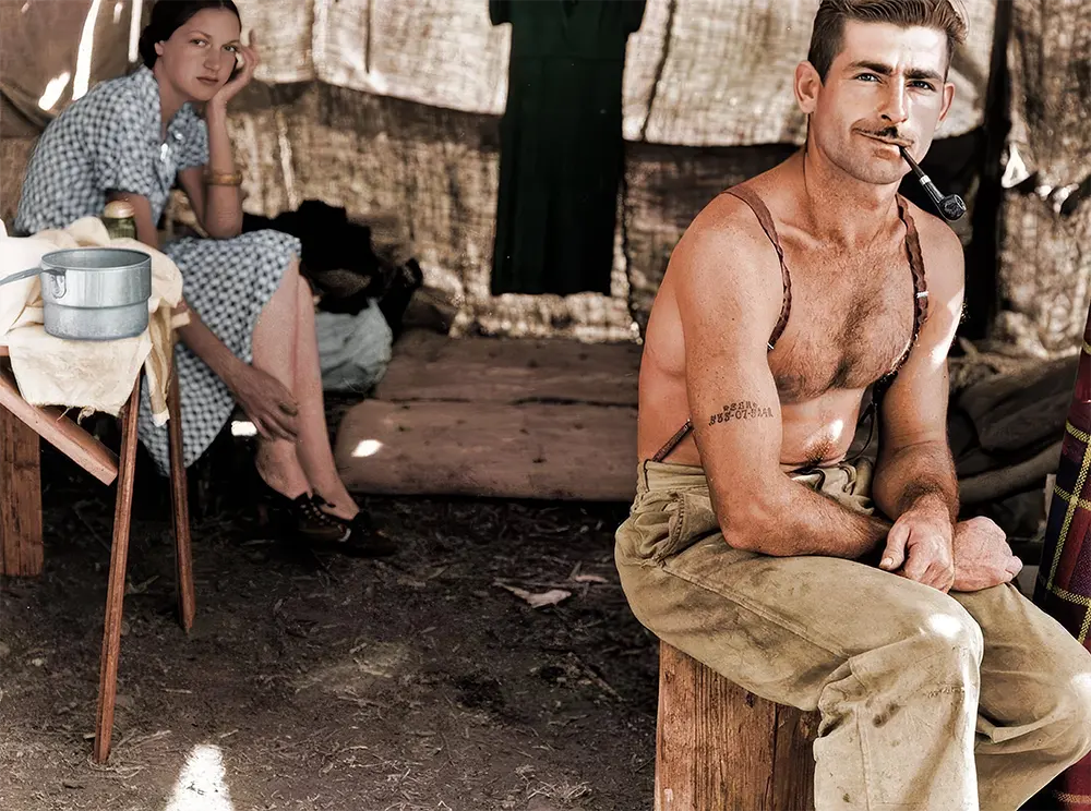 The Iconic Unemployed Worker with a Social Security Tattoo: The Story Behind One of the Most Striking Photos of the Great Depression