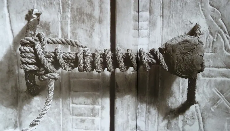 The unbroken seal on King Tutankhamun's tomb, 1922