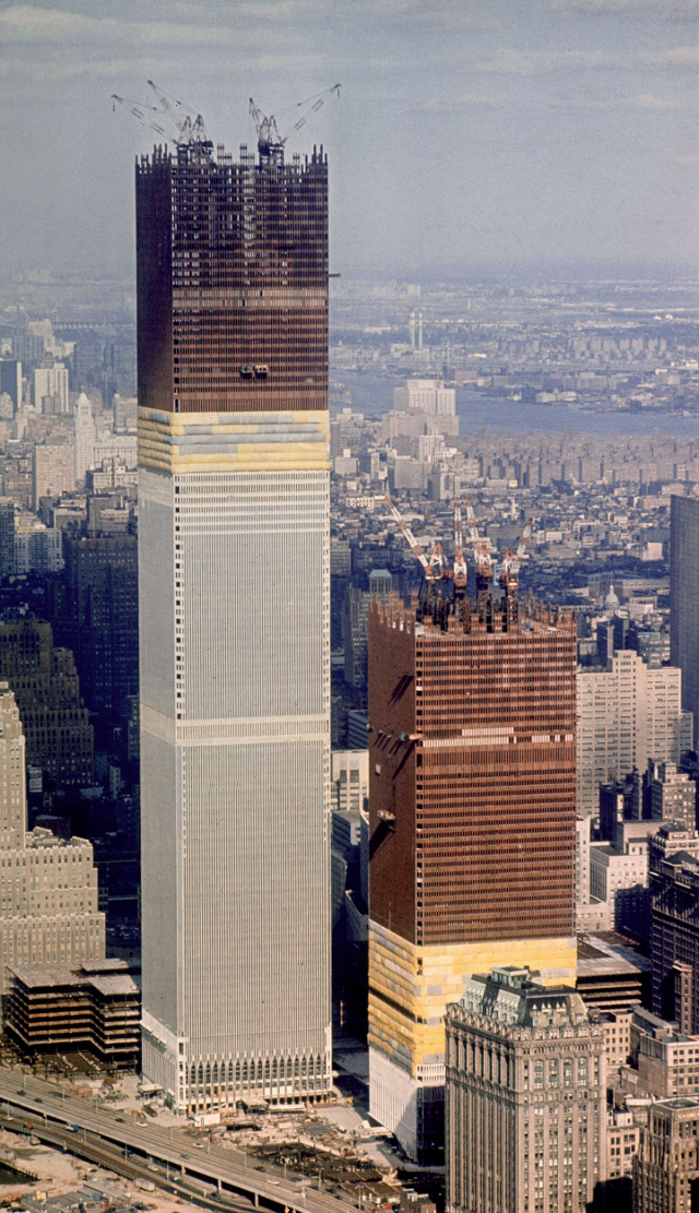 twin towers construction photographs