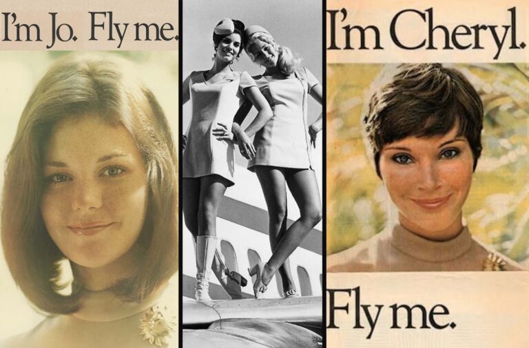 Vintage Photos from the Highly Controversial but Successful “Fly Me” Ad Campaign, 1970s