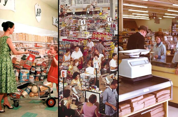 Vintage Supermarket Snapshots: Capturing Supermarket Evolution from the 1950s to