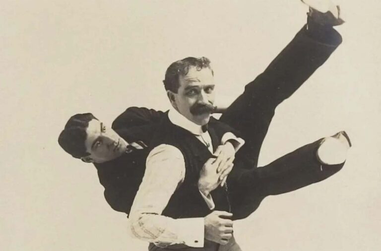 Vintage Victorian photo album offers a gentleman's guide to self-defense maneuvers, 1895