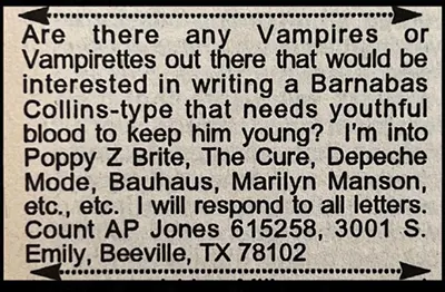 Long Lost Personals Vintage Classified Ads