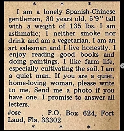 Long Lost Personals Vintage Classified Ads