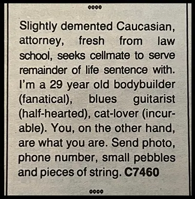 Long Lost Personals Vintage Classified Ads