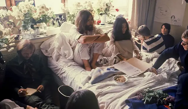 John Lennon and Yoko Ono’s Protest Bed-in Protest