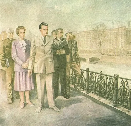 Propaganda Paintings Promoting the Cult of Dictator Nicolae Ceaușescu
