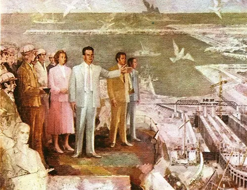 Propaganda Paintings Promoting the Cult of Dictator Nicolae Ceaușescu